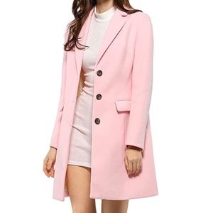 Allegra K Pink Peacoat L